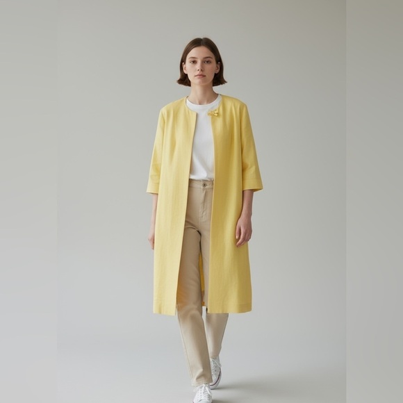 Jacqueline juniors Dresses & Skirts - Vintage Jacquline Juniors Fully Lined Yellow Summer Duster